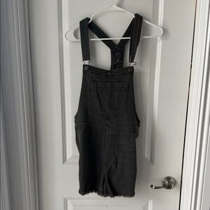 Aerie Black Denim Overalls